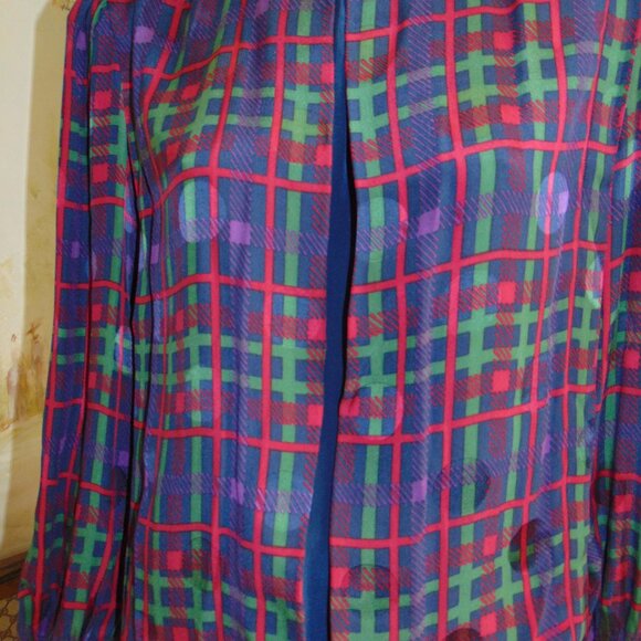 Vintage Anne Crimmins For Umi Collections Blouse Silk Abstract Geometric 10 Boho - Picture 10 of 12